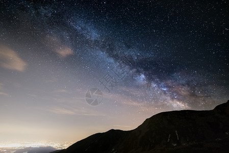 夏季在阿尔卑斯山上从高空捕捉到的银河和星空的杰出美丽和清晰度图片