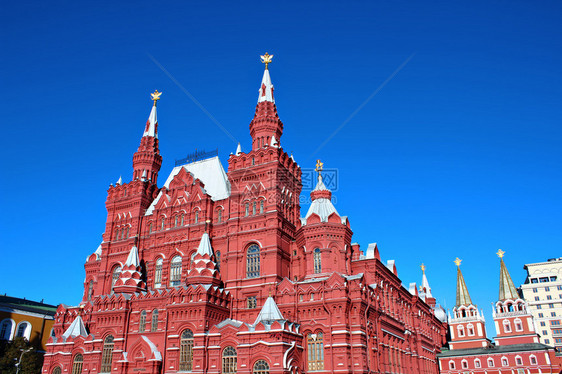 莫斯科红广场历史博物馆对抗蓝图片