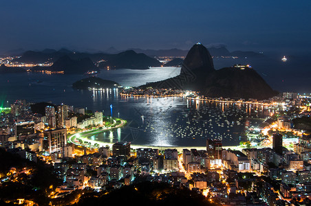 巴西里约热内卢的SunsetSunset对糖浆山和博塔图片