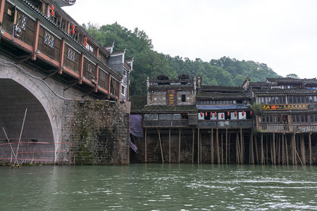 富江古城土头江河风景老城建筑沿图片