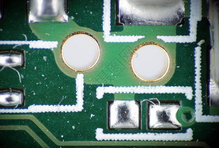 电子路板pcb上两个孔和焊图片