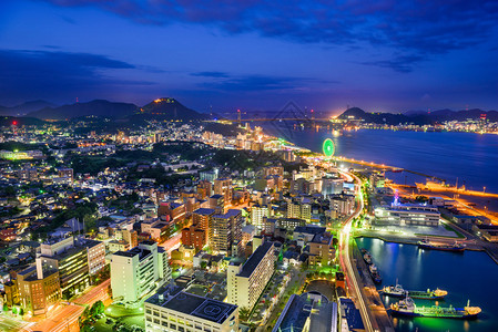 登门海峡上空的日本天线Shimo图片