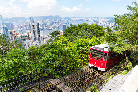 香港山顶旅游电车图片