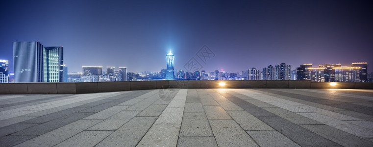 杭州西部湖文化广场现代办公大楼晚上图片