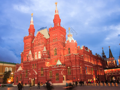 俄罗斯历史博物馆晚上在图片