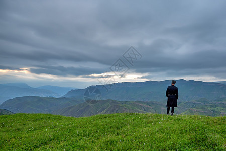 达吉斯坦山区传统服装土著居住者Dag图片