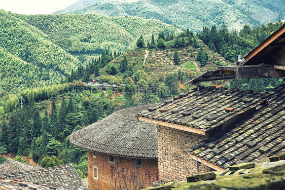 Fujian省传统哈卡塔土建房屋图片