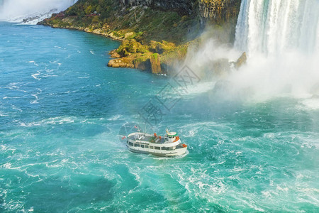 尼亚加拉大瀑布是横跨加拿大和美国际边界的三图片