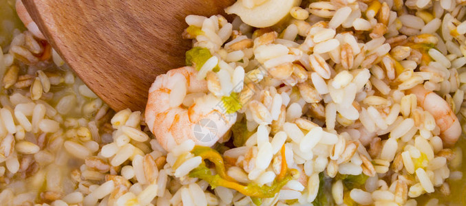 米拼大麦虾和西葫芦花图片