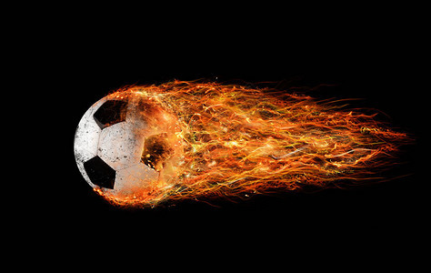 职业足球火留下火焰痕迹图片