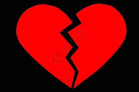 红心破碎红心破碎关闭纸破碎的心脏在黑色背景背景图片