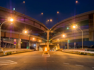 日本交界处夜景背景图片