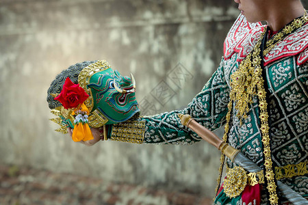 Kumbhakarna和Hanuman艺术文化泰国在蒙面图片