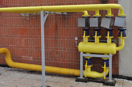 地下管线供暖通风和空调设备黄色管线背景