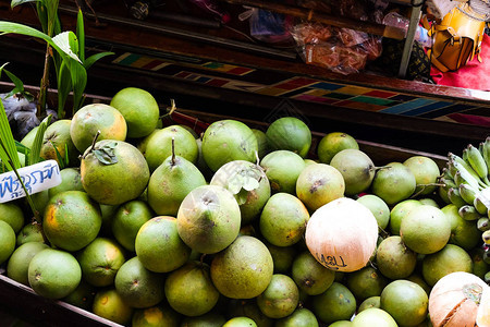 泰国海陆浮动市场传统水果和蔬图片