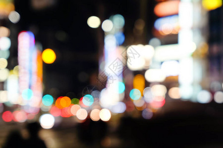 夜里东京街的焦点灯光熄灭图片