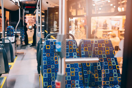 现代城市公交车内饰和座椅公共交通图片