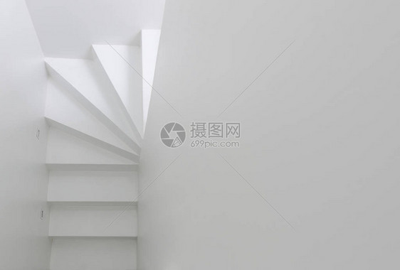 白色楼梯向上顶视图图片
