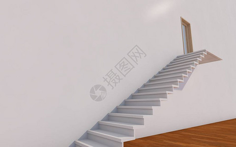 隔离墙的楼梯概念图片