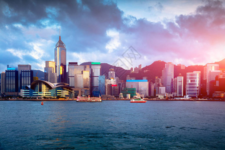 维多利亚港香港天际线图片