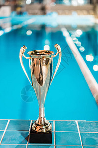 比赛游泳池的金奖杯图片
