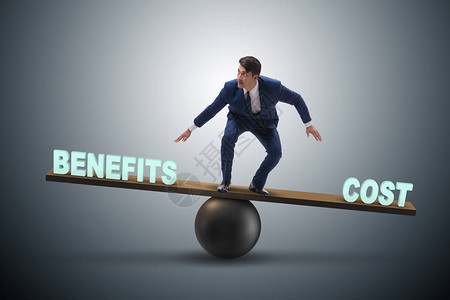在业务概念中平衡成本与效益的商企人背景图片