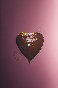 巧克力巧克力心形糖果粉红色背景图片
