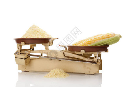 玉米粉和玉米面粉都是旧的白种图片