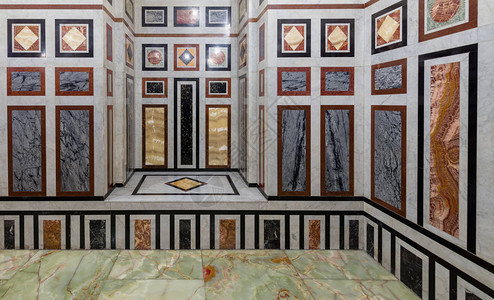 在埃及开罗alRefai清真寺的装饰大理石图片