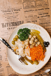 菜发酵卷心菜泡菜蘑菇和韩图片