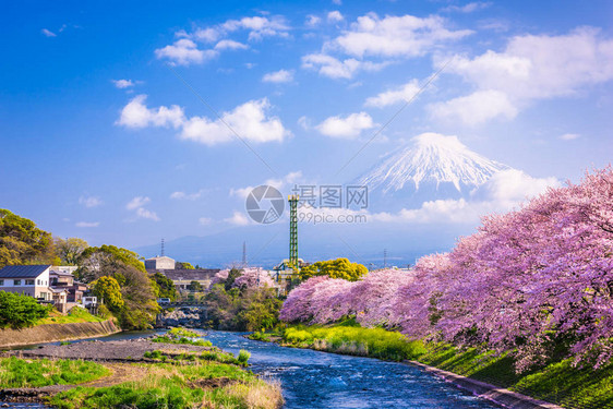 富士日本河流和山脉图片