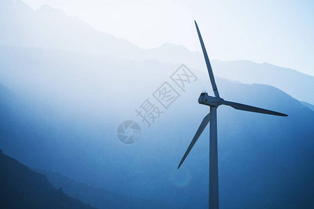 风力涡轮再生动力概念照片图片