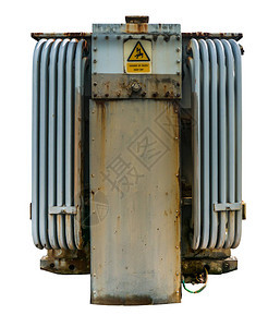 孤立的古龙吉电力网分布式变压器白色背背景图片
