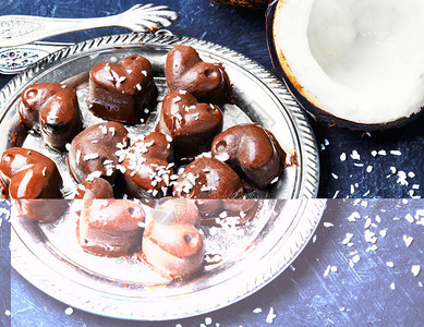 心形椰子巧克力糖图片