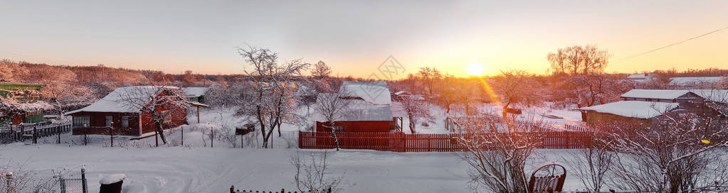 冬季黎明俄罗斯中部省份的农村地貌从天图片