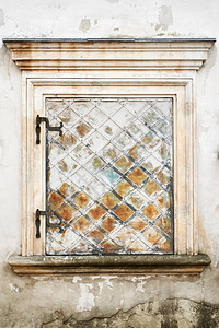 旧墙与旧建筑的窗户细节图片