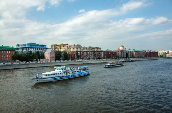 莫斯科河和游艇俄图片