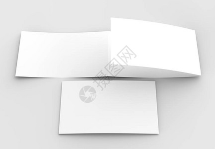 空白的三折水平景观小册子模板背景图片