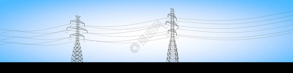 电气桁架和电流缆配电背景图片