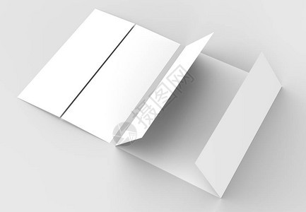双门面折叠垂直小册子模拟在软灰色背景上孤立的图片图片