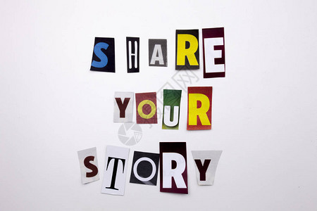 显示分享你的故事的概念图片