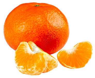在白色背景上隔离的橘子图片