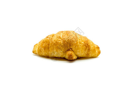Croissant黄油的糕饼白图片