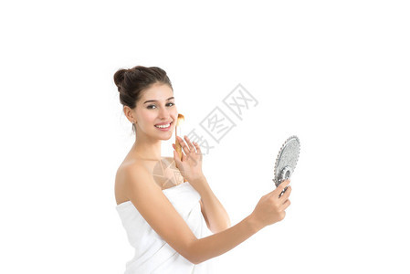 有魅力的女人拿着镜子图片