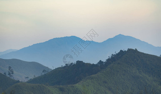 雾中山景图片