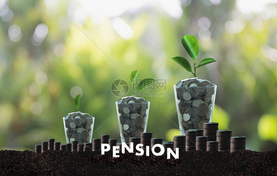 养老金储蓄金融概念与退休与人投资增长图片