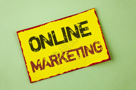 文字写作文本在线营销营销数字广告社交媒体电子商务的商业概念以黄色图片