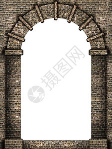 中世纪拱门孤立背景图片