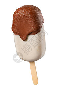 香草冰淇淋冰淇淋冰棒和流动巧克力图片