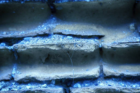 旧的超蓝砖墙石头背景或岩石表面对网站或图片